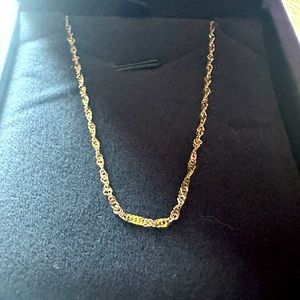 Solid 14kt Yellow Gold DNA Chain Necklace 18”